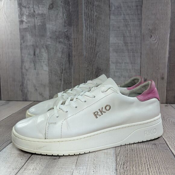 Rlyko Shoes - RKO Rylko Women's Size 7.5 Casual Sneakers Leather Lace Up Low Top Shoes White